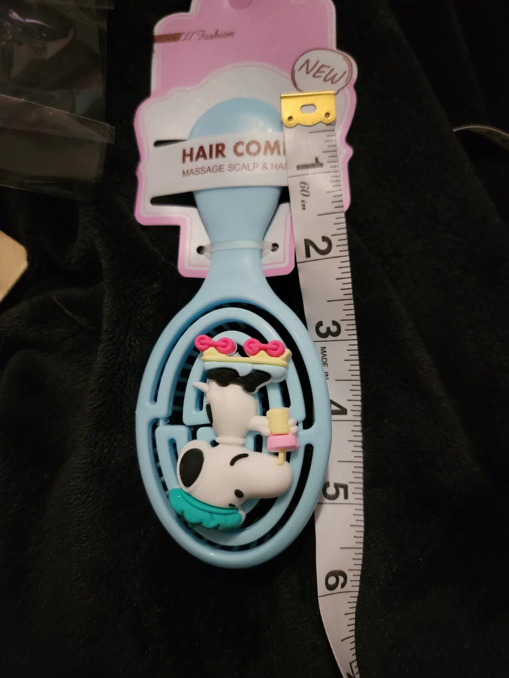 Blue Hair Comb with Skate Graphic